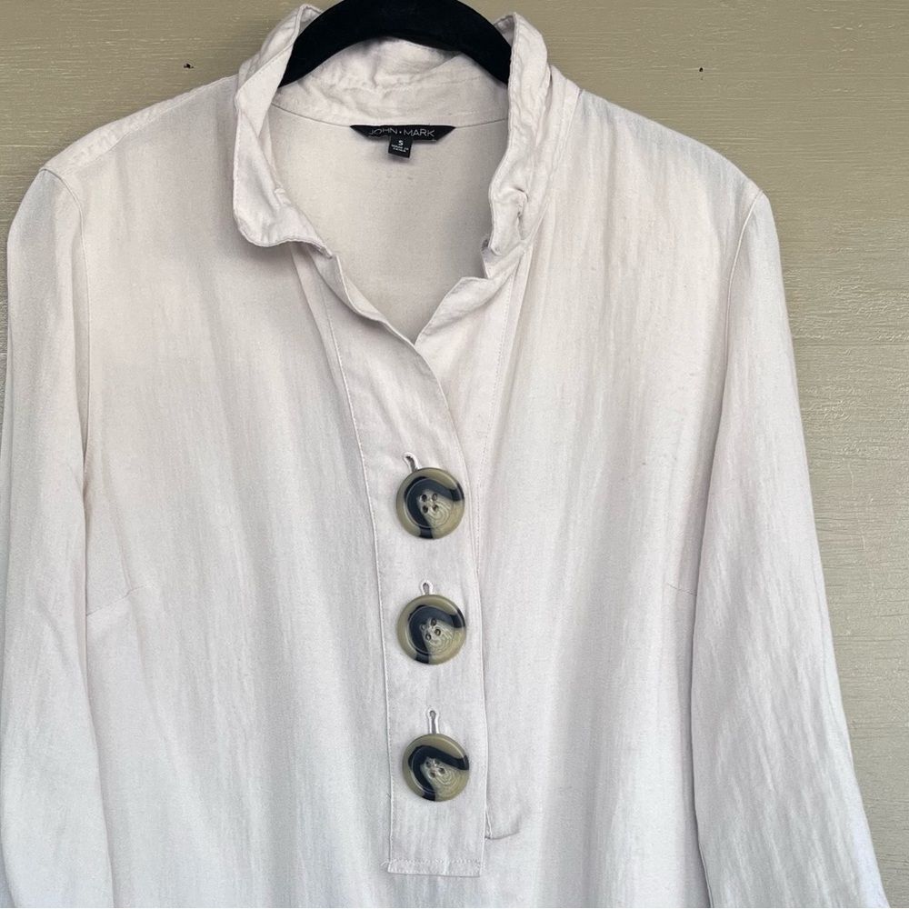 John Mark Rayon Large Button Tunic Small - image 3